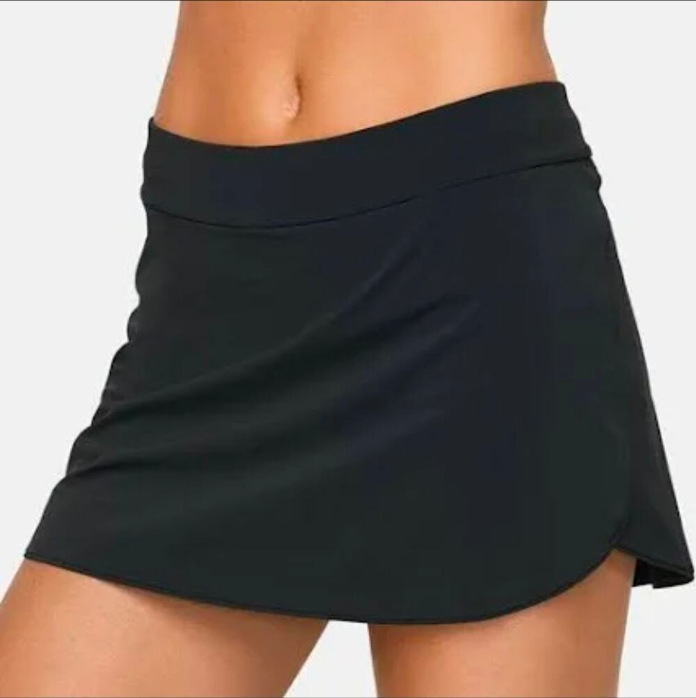 Outdoor Voices Exercise Skort Mid Rise Mesh Sweat Wicking Golf Skirt S Black - Picture 1 of 5